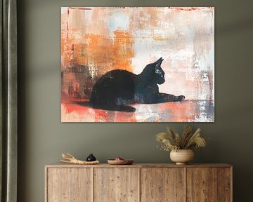 Zwarte kat, olie van ColorWorldwide