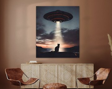 Ufo en kat van Gapran Art