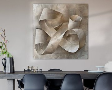 Interieur moderne kunst abstract krullende lijnen van Vlindertuin Art