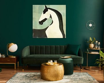 Paard minimal art kunstwerk van Vlindertuin Art