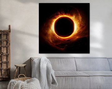 Oranje Cirkel - zwarte gat van TheXclusive Art