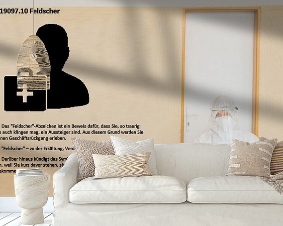 Voorbeeld van het werk in een kamer