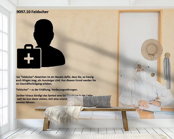 Voorbeeld van het werk in een kamer