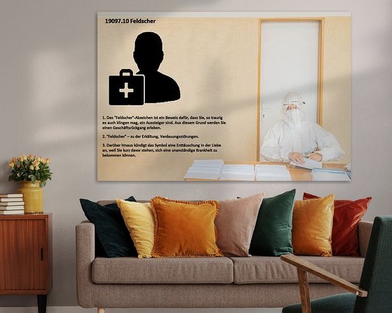 Voorbeeld van het werk in een kamer