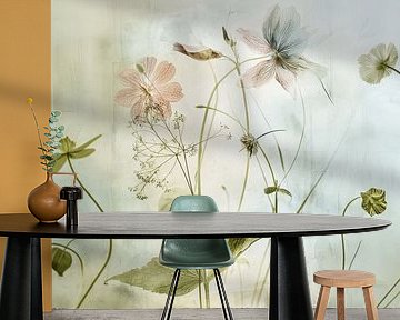 Field of wildflowers in Japandi style by Japandi Art Studio