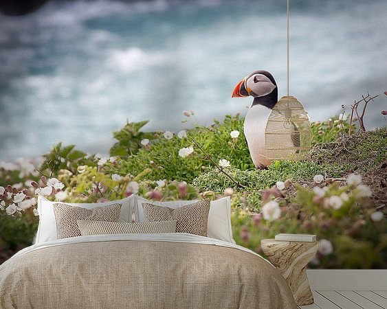 Voorbeeld van het werk in een kamer