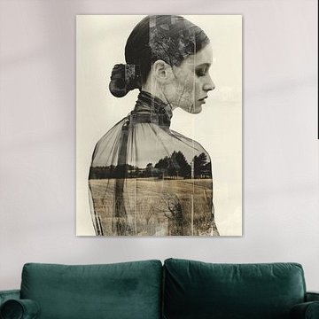 Außergewöhnliches Porträt, digitale Doppelbelichtungscollage