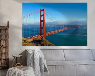 Golden Gate Bridge & Mist van Melanie Viola
