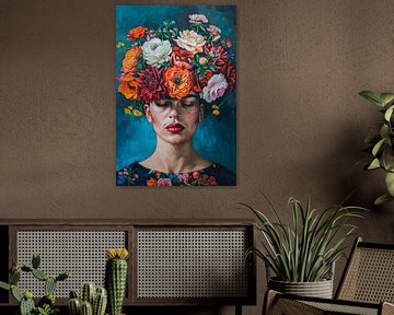 Frida in een bloemendroom van Felix Brönnimann