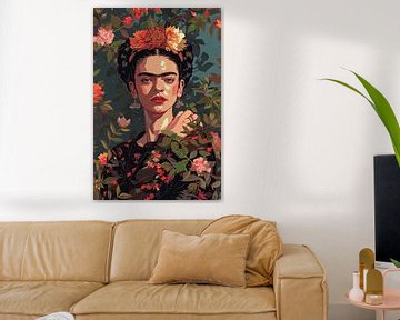 Frida's bloemenaura anime stijl van Felix Brönnimann