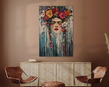 Frida - Abstract bloemenportret van Felix Brönnimann