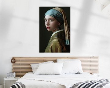 Zijdeachtige verleiding - Hyperrealistisch portret van het meisje met de parel van Felix Brönnimann