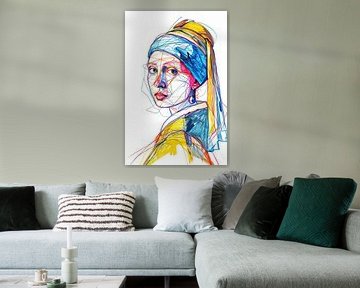 Das Mädchen mit dem Perlenohrring von Poster Art Shop