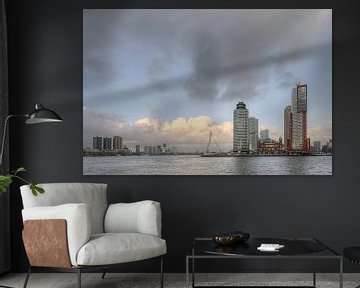 Skyline van Rotterdam overdag. van Johan Kalthof