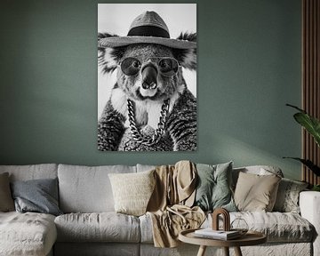Stijlvolle koala met zonnebril en jasje van Poster Art Shop