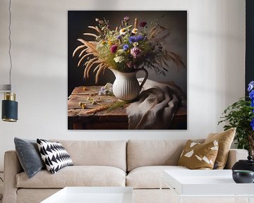 Stilleven ; veldboeket in stijl van de oude meesters van Jessica Berendsen