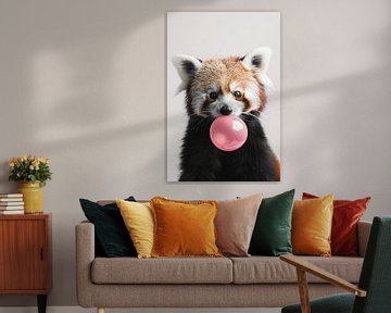 Kleine Panda Blaast Een Roze Kauwgombal van Felix Brönnimann