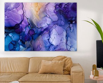 Abstract Expressionisme in Paars en Blauw