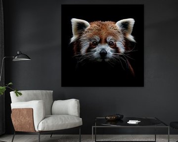 Rode panda portret van TheXclusive Art