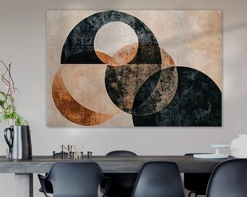 Monochroom minimalistisch abstract ontwerp van De Muurdecoratie