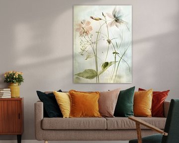 Stilleven met wilde bloemen in Japandi stijl van Japandi Art Studio