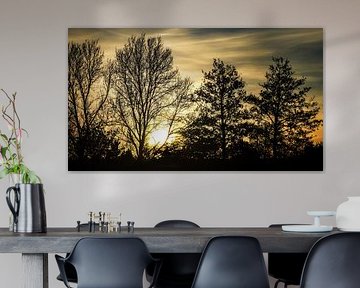 Frühlingssonne am Abendhimmel