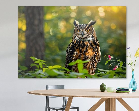 Voorbeeld van het werk in een kamer