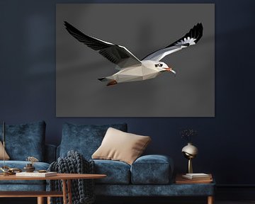 Vliegende duif Vogel Abstract Low Poly van Yoga Art 15