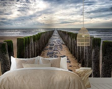 Breakwater on the beach of the zeeuw coast near Dishoek. Wout Kok One2expose by Wout Kok