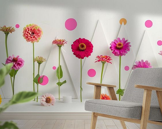 Voorbeeld van het werk in een kamer