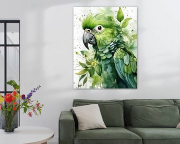 groene papegaai van Reiner Borner