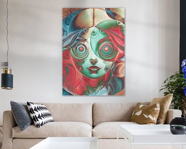 Voorbeeld van het werk in een kamer