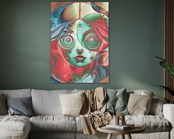 Voorbeeld van het werk in een kamer