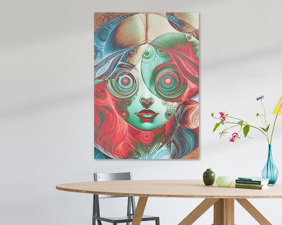 Voorbeeld van het werk in een kamer