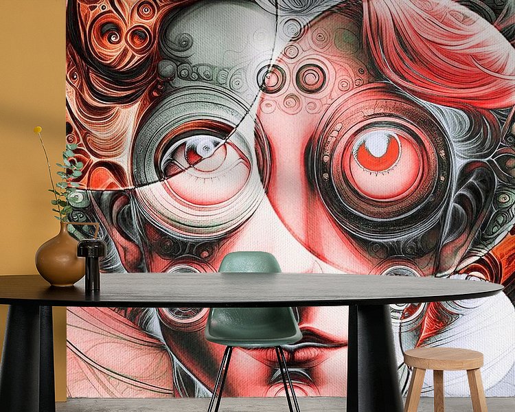Voorbeeld van het werk in een kamer