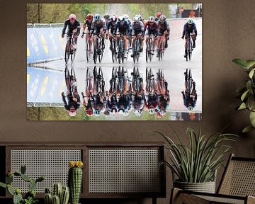 Vrouwen Peloton reflectie in het water Ronde van Vlaanderen van FreddyFinn