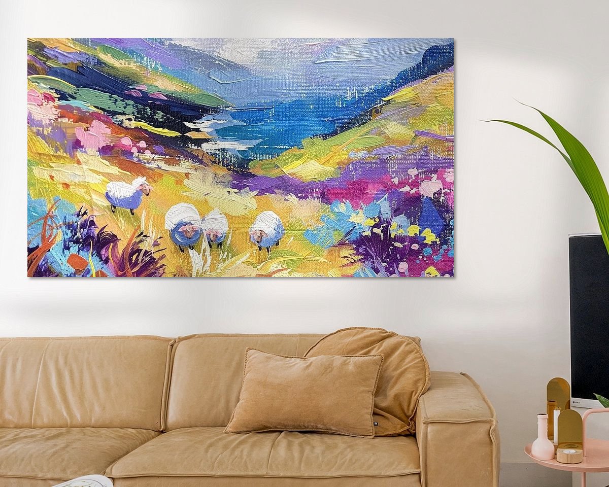 Voorbeeld van het werk in een kamer