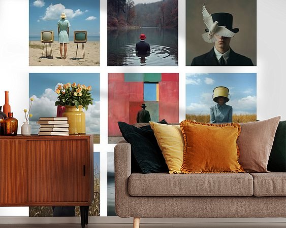 Voorbeeld van het werk in een kamer