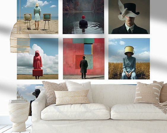 Voorbeeld van het werk in een kamer