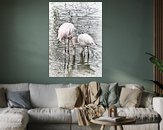 Voorbeeld van het werk in een kamer