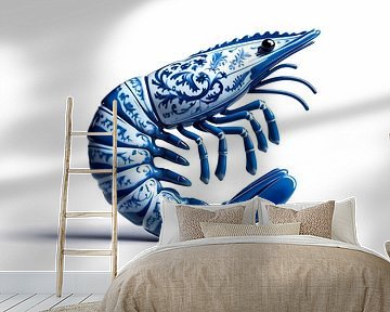 Garnele in Delfter Blau.