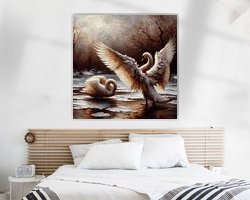 Voorbeeld van het werk in een kamer