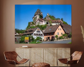 De rotsen van Tüchersfeld in Frankisch Zwitserland in Beieren, Duitsland van Animaflora PicsStock