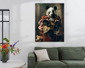 Panda die een jurk draagt van haroulita