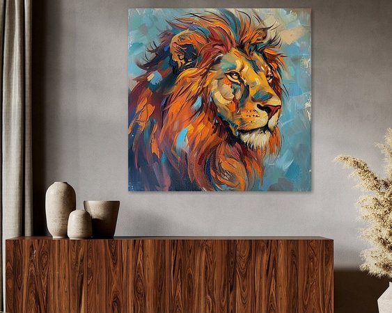 Voorbeeld van het werk in een kamer