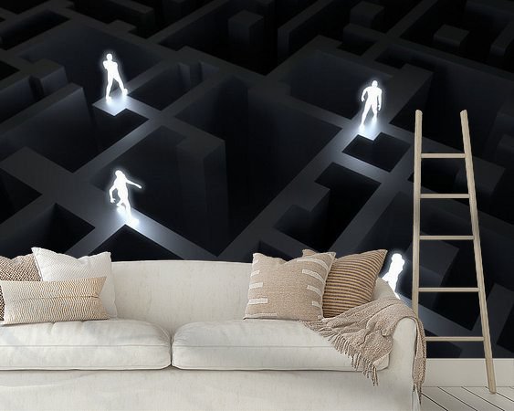 Voorbeeld van het werk in een kamer