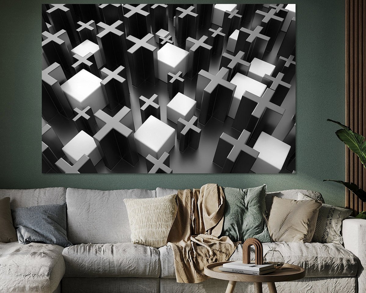 Voorbeeld van het werk in een kamer