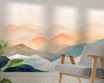 Pastel bergen van Thea