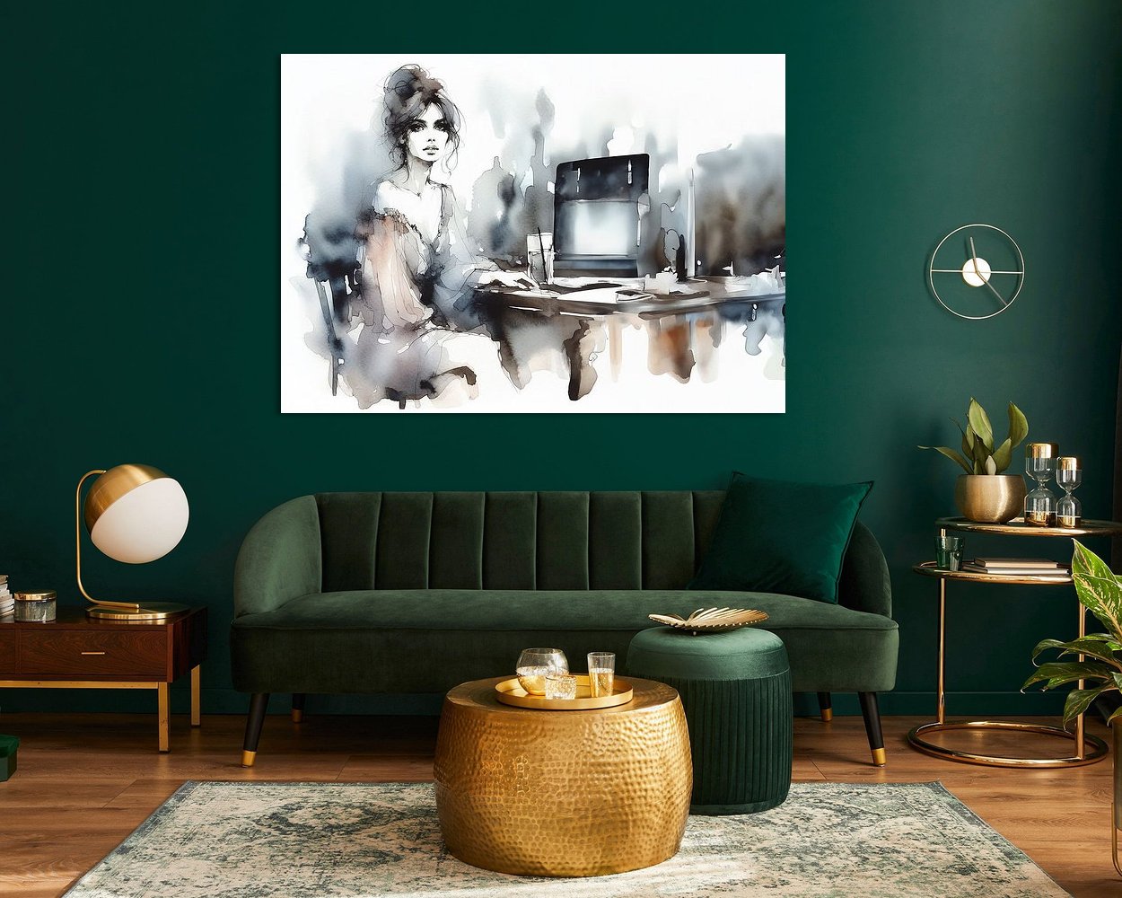 Voorbeeld van het werk in een kamer