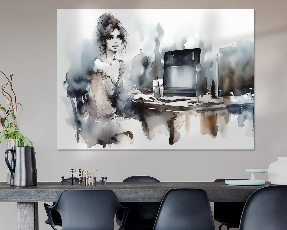 Voorbeeld van het werk in een kamer